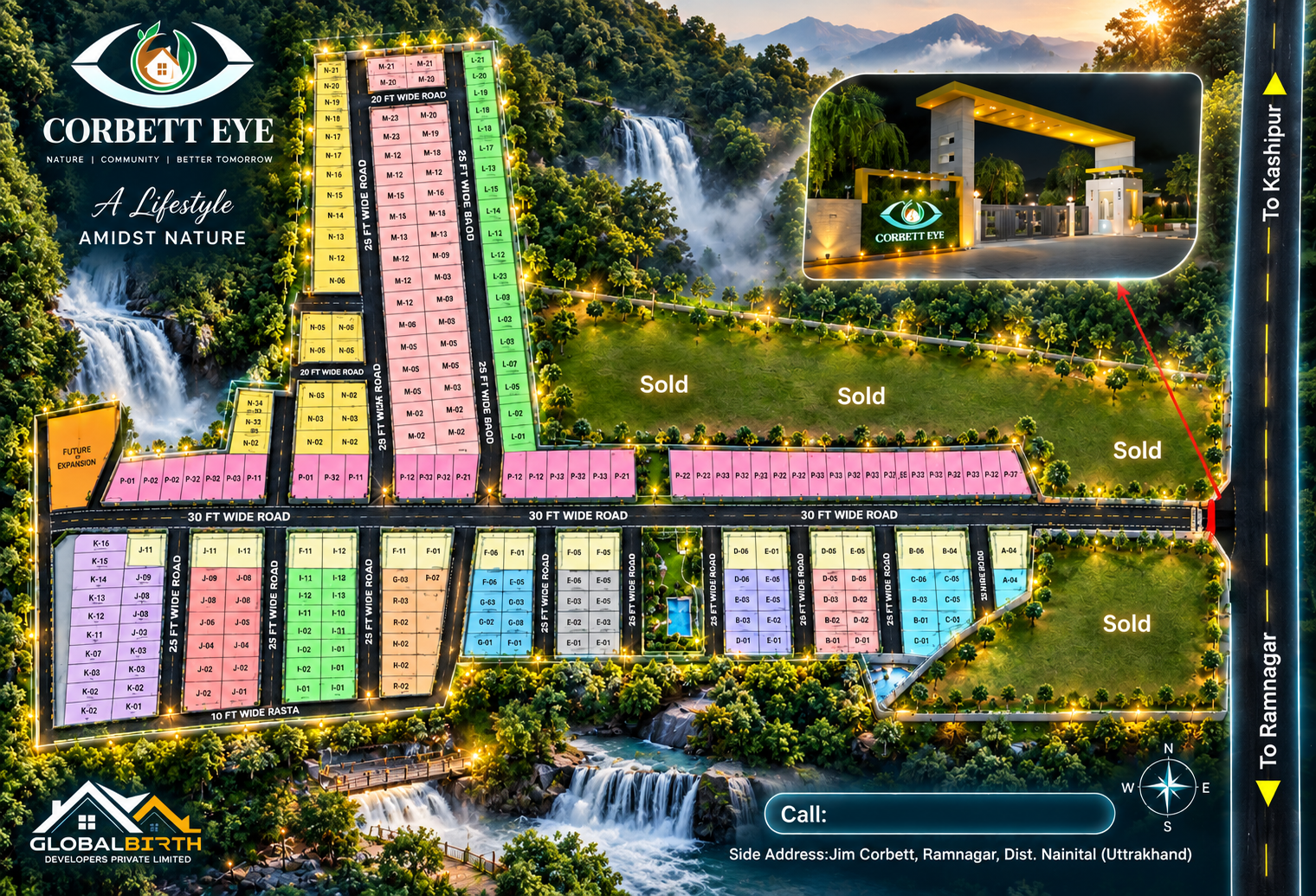 Corbett Eye project layout amid nature